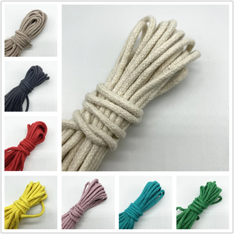 3mm Cotton Rope Decorative Twisted Braided Cord Rope For Handmade Home Textile Decoration 5yards/Lot cotton rope