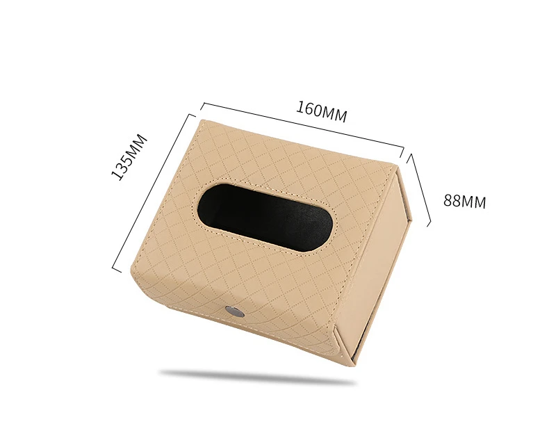 Universal Car Tissue Box Foldable PU Leather Armrest Box Sun Visor Seat Back Paper Towel Box Multi-use Car Supplies Home Decor