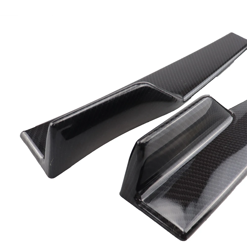 1 Pair Car Universal 45cm Side Skirt Rocker Splitter Kit Winglet Wing Lip Bumper Black/Carbon Fiber Diffuser Extension Panel