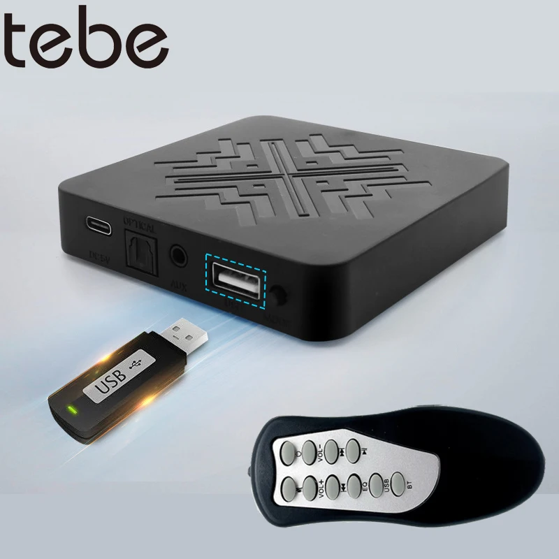 

Адаптер аудиоресивера Q3 Hi-Fi Bluetooth 5,0, 3,5 мм, Aux, оптический U-диск, автомобильный беспроводной стерео аудио адаптер с дистанционным управлением