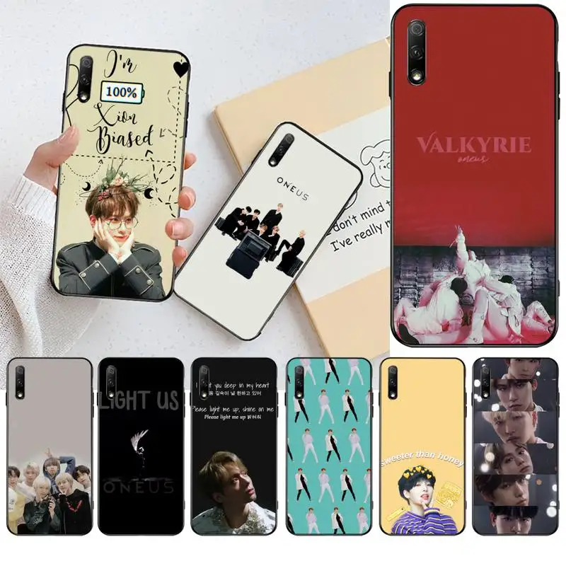 

CUTEWANAN Korea KPOP ONEUS Soft Silicone Black Phone Case for Huawei Honor 20 10 9 8 8x 8c 9x 7c 7a Lite view pro