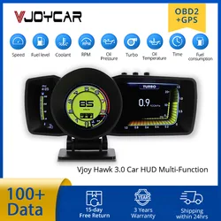Vjoy Hawk 3.0 – tableau de bord multifonction HUD, affichage tête haute, OBD2 + GPS, compteur de vitesse intelligent, jauge automatique, système d'alarme Turbo Boost 