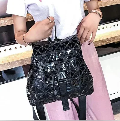 

New Style Geometry Square Backpack Women's 2019 New Style Korean-style Fashion Casual Travel Triangle Rhombus Backpack Women's