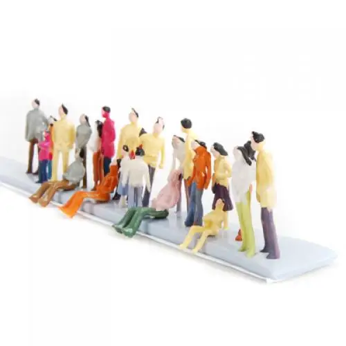 Pack of 100 People Figurines Model Trains Architectural 1 50 Scale Painted Figures Sitting and Standing People for Miniature