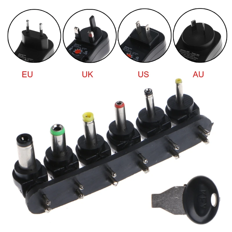 3 V-12 V USB AC/DC Импульсный адаптер питания с 6 выбираемыми DC выходными вилками D08B