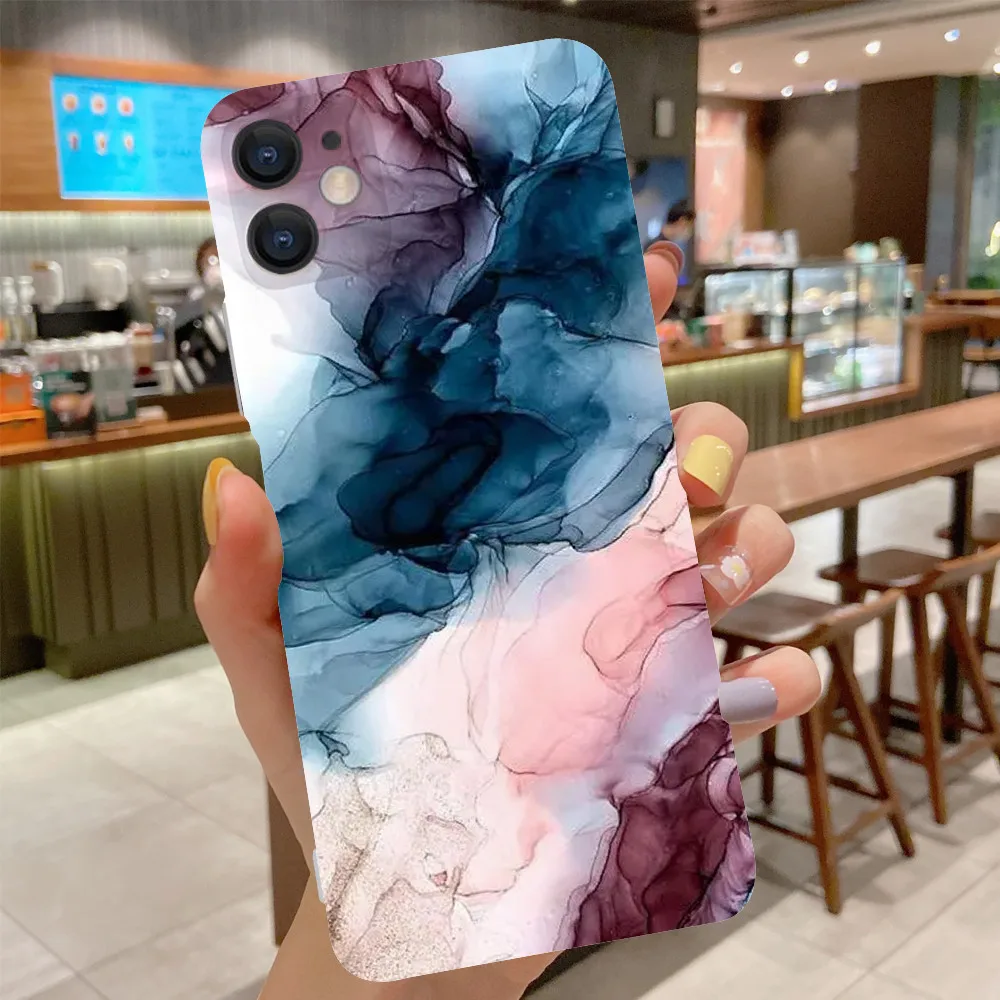 Painted Marble Pattern Phone Cover For Oneplus 9 8 Pro 8T 7 6 6T One Plus 1+8 Watercolor Soft Silicone Shockproof Protect Cases | Мобильные