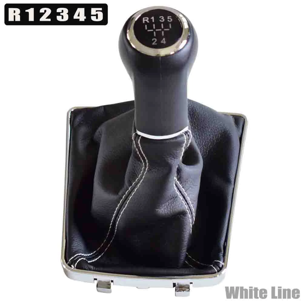 Подходит для OPEL ASTRA III H 1,6 VAUXHALL 2004-2010 ручная 5 6 скоростей Ручка переключения передач рычаг гандбол с гетром крышка багажника - Название цвета: R-5-Speed-White