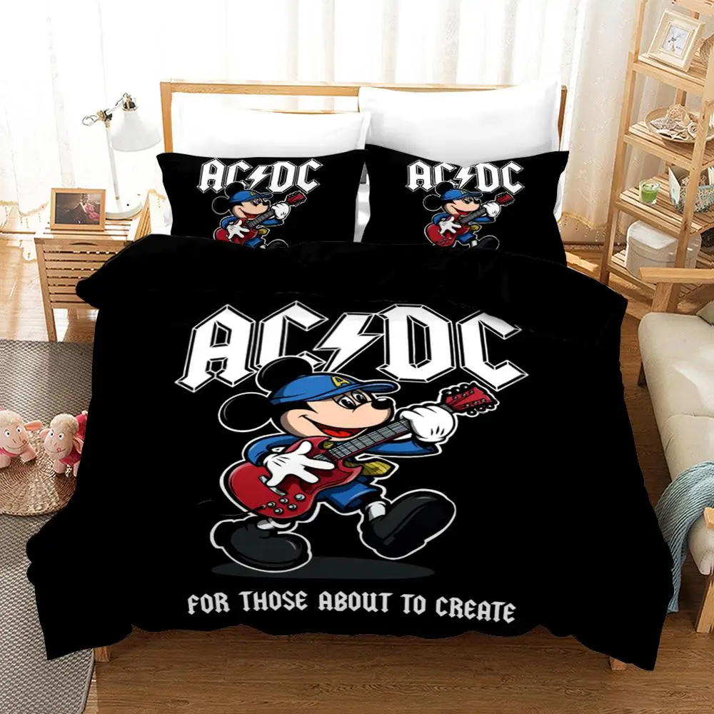

Disney Mickey Mouse Bedding Set for Kids Quilt Duvet Cover Single Bedroom Decor Boy's Bedspread Queen King 3 pcs Twin Black 3D
