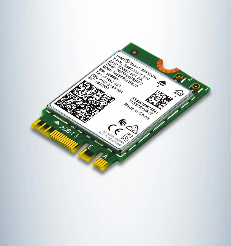 Intel AC 9260ngw Ngff 1,73 Гбит/с Двухдиапазонная беспроводная сетевая карта+ синий