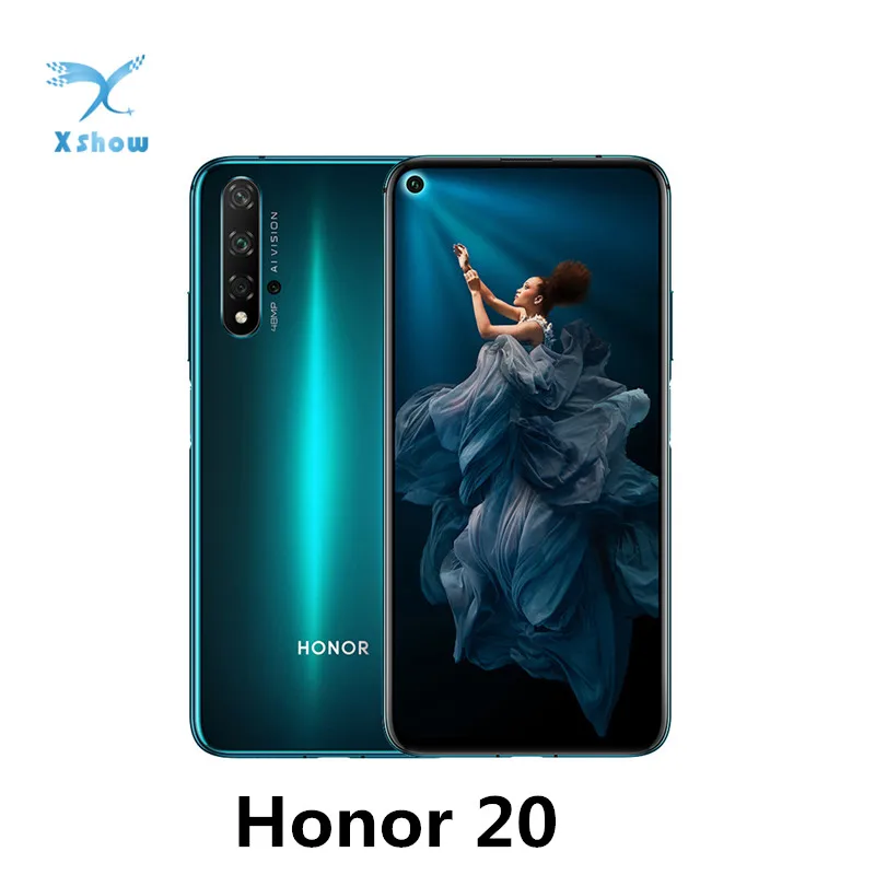 Мобильный телефон Honor 20, 8 ГБ, 128 ГБ, 6,26 дюймов, NFC, 48 Мп+ 16 МП, камера Kirin 980, Восьмиядерный, Android 9, супер зарядка, 3750 мАч, мобильный телефон