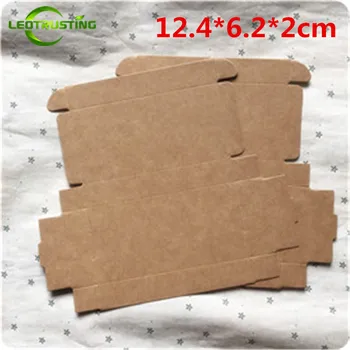 

Leotrusting 50pcs 12.4*6.2*2cm Brown Kraft Paper Box Natural Kraft Paper Gift Packaging Box Handmade Candy Paper Cardboard Box