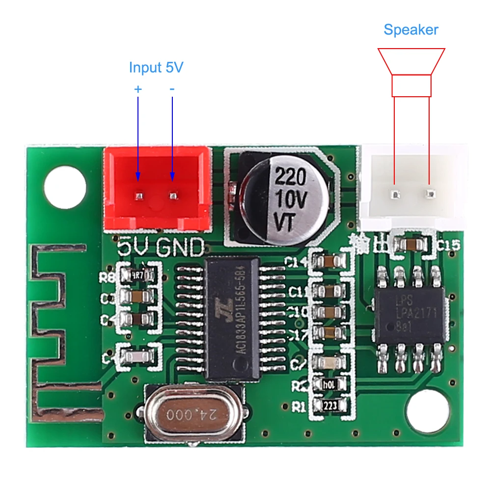 5 в Bluetooth усилитель модуль 5 Вт моно класса D беспроводной без потерь Музыкальный плеер цифровой мощности готовая Плата усилителя