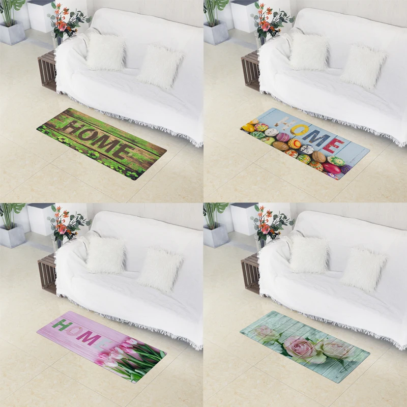 Best Wood Grain Long Entrance Home Mat Bathroom Watertight Non slip Rug PVC Soft Skin Living Room Carpet Kitchen Mat Welcome Doormat