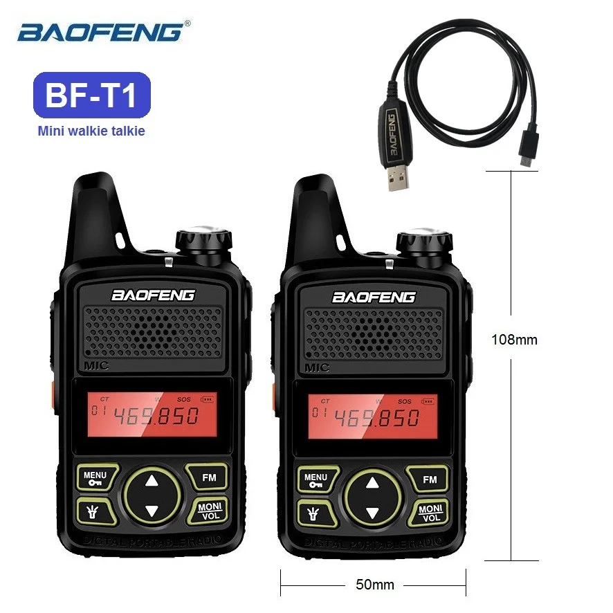 BAOFENG-Mini walkie-talkie BF-T1 para niños, Radio transceptor UHF bf t1 CB Ham, transmisor de Radio Amateur, 1/2/3/4/5 uds.