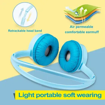 

Cute Kids Over Ear Wired Headphones Safely Children Over-Ear Headset Adjustable Headband Computer Tablet Kid Baby Child Earphone