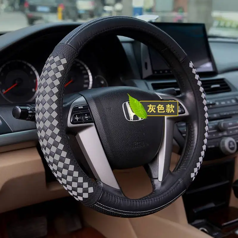 Крышка рулевого колеса автомобиля Авто салонные аксессуары для fiat 500 500l 500x albea bravo doblducato fiorino freeont - Название цвета: black