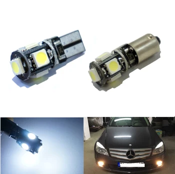 

10PCS canbus T10 car led bulbs BA9S lamp 5 SMD LED Parking Side Light Interior bulb kit for BMW AUDI A4 B6 8E J1