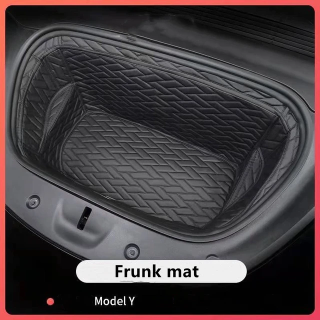 Tesla Modell 3 Y Custom Fit Stamm Matte Auto Innen Zubehör Langlebig Leder  Teppich Für Tesla Frunk Matte Weiß - AliExpress