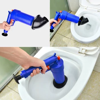 

Portable Pressure Cleaner Sewer Cleaning Brush Kitchen Bathroom Toilet Dredge Plunger Basin Pipeline Clogged Remover Tool Set