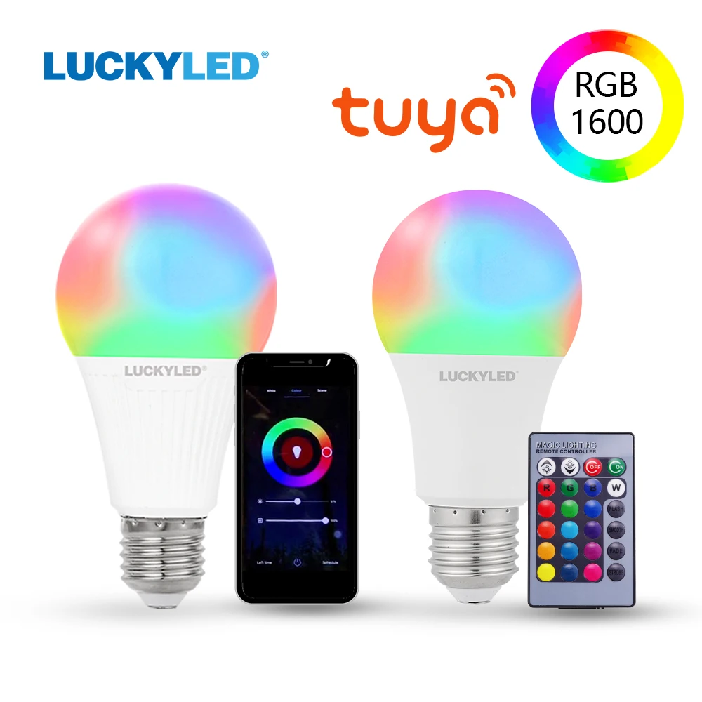 Счастливая светодиодный смарт лампы в виде E27 9 Вт 10 15 220v 110v Wifi лампа RGB затемнения