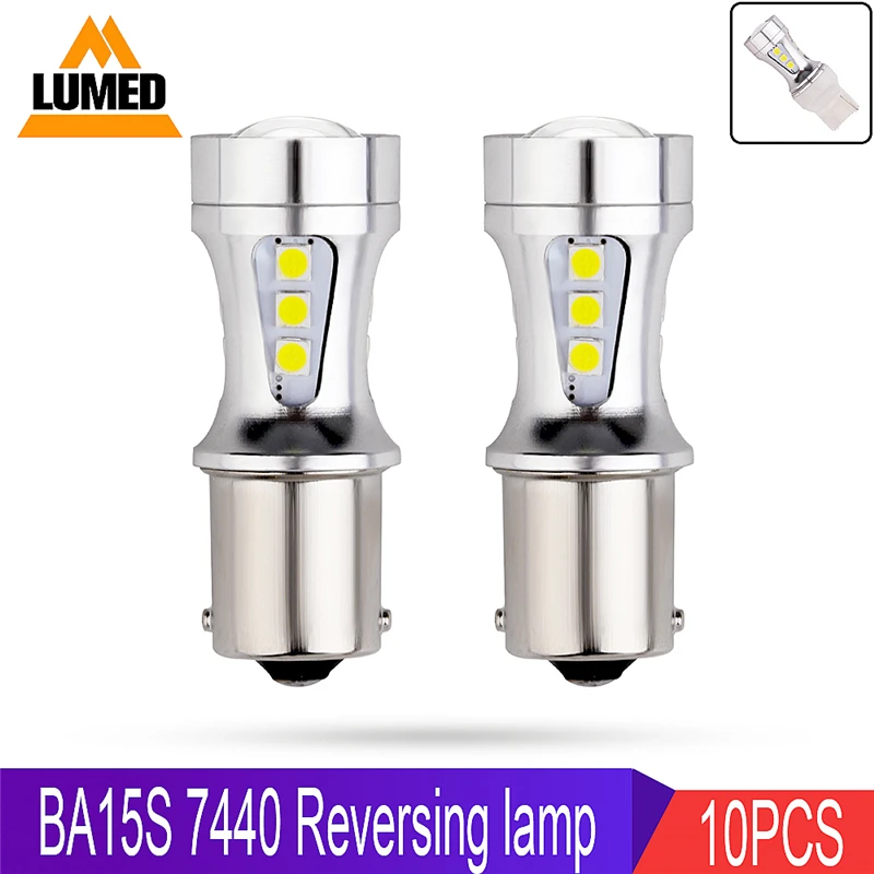 50x BA15S 1156 P21W 7440 светодиодный 18 SMD 3030 автомобиль светодиодный Авто дневные ходовые огни, указатель поворота светильник тумана светильник s 6000K белый янтарь