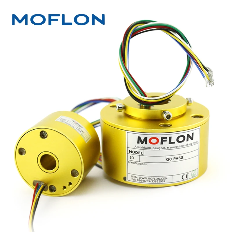 Moflon MT Серия 1~ 108 провода через отверстие 360 Вращающийся промышленный электрический разъем ethernet скользящее кольцо