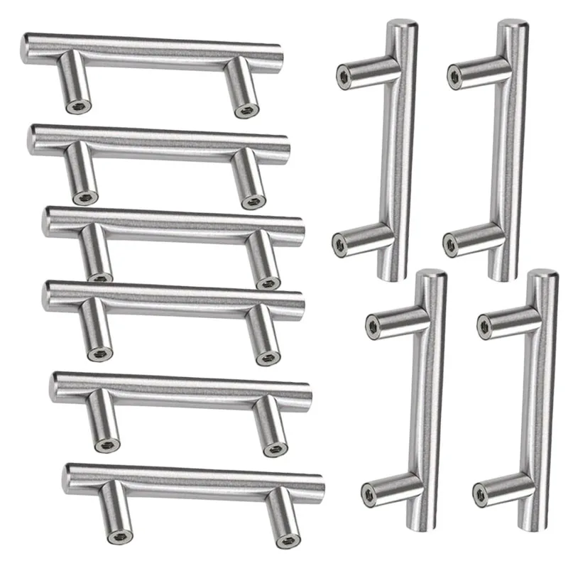 

10 PCS 4\" T Bar Stainless Steel Kitchenware Cabinet Door Handles Pulls Knobs
