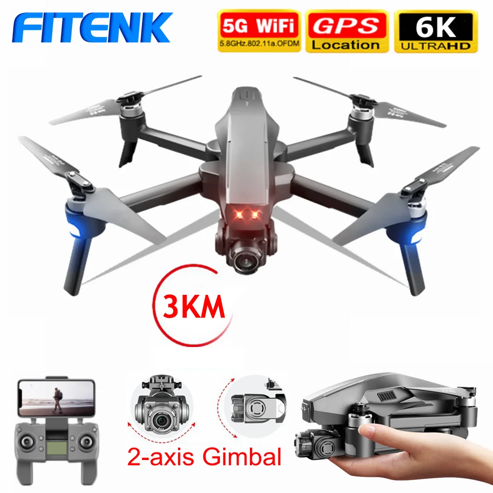 US $156.32 Profesional GPS Drone 4K 6K Professional 5G FPV 2axis Self Stabilizing EIS Gimbal Camera Quadcopter Dron Brushless VS SG906 PRO