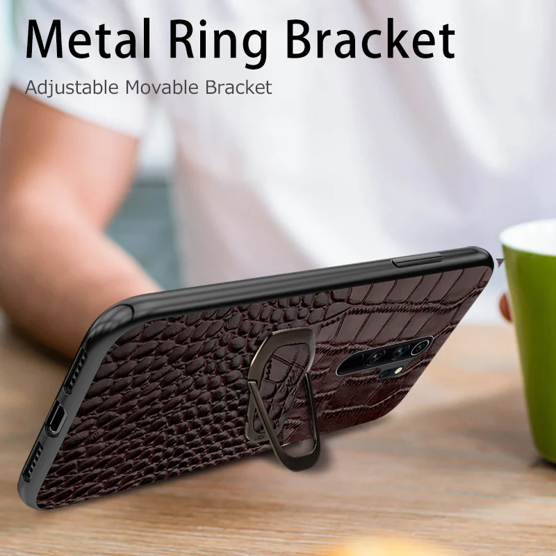 Genuine Leather Magnetic Ring Holder case For Redmi note 8 pro 8t 9 S bracket cover for For xiaomi mi note 10 Pro 9t 9lite CC9 Genuine Leather Magnetic Ring Holder case For Redmi note 8 pro 8t 9 S bracket cover for For xiaomi mi note 10 Pro 9t 9lite CC9