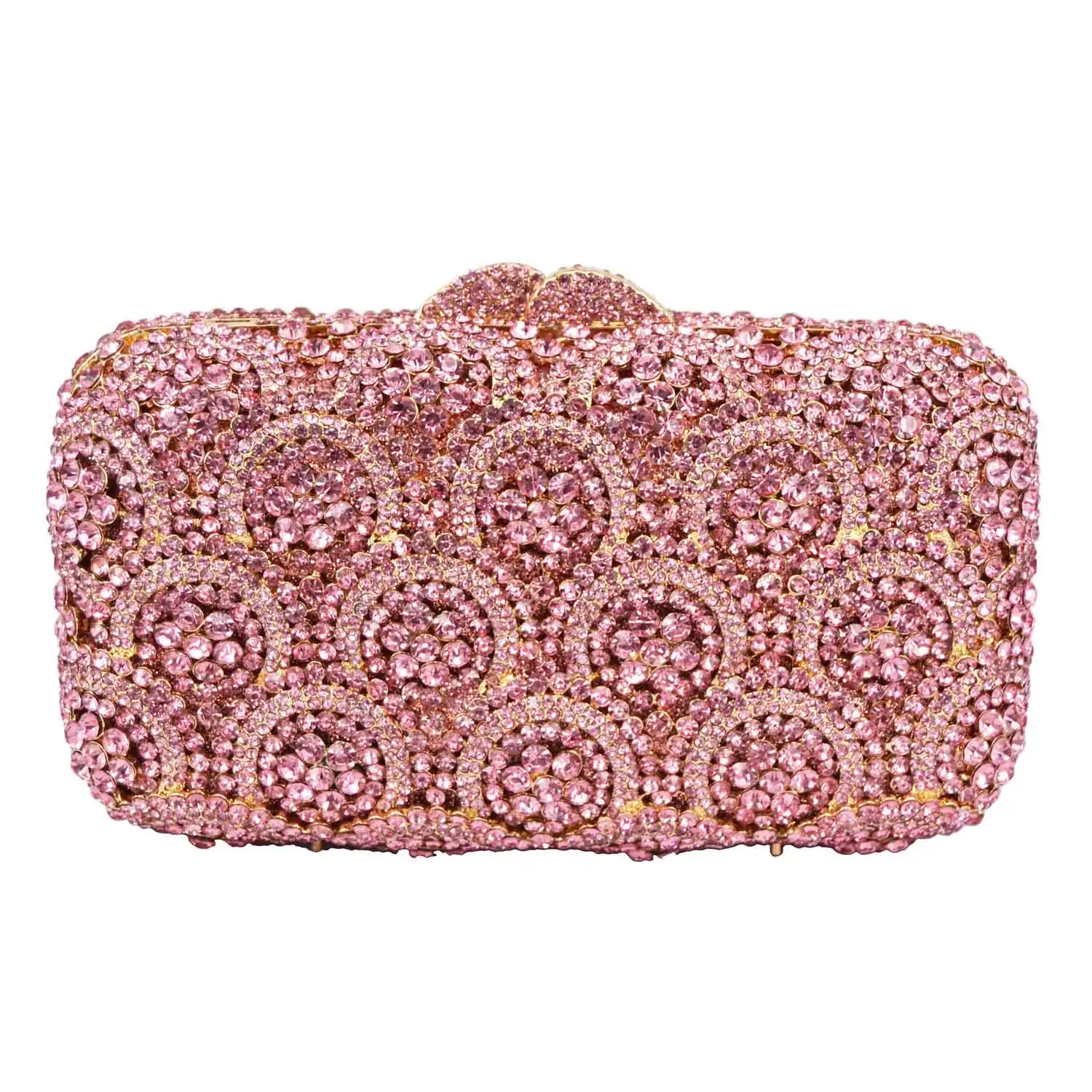 Crystal Flower Clutches Bag Ladies Luxury Bags Diamond Wedding Purse Women Chain Handbags sc763