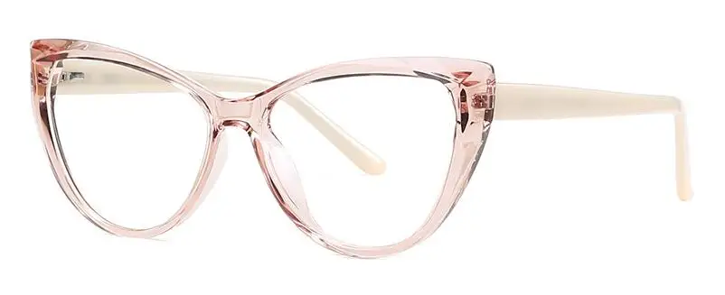 Женские стильные дизайнерские очки кошачий глаз TR90 с пружинным шарниром, прозрачные оптические очки для близорукости, оправа-1,25 - Цвет оправы: Light Pink