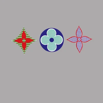 

Geometry Flower Heat Transfers Iron On Patches For T-shirt DIY Craft Stickers Applications For Clothes Decorative Appliques