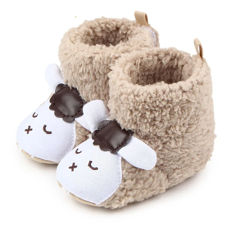 Winter Newborn Baby Shoes Cartoon Plush Non Slip Babies Kids First Walkers For Toddler Infant Boots For Boys Girls 0-18 Months