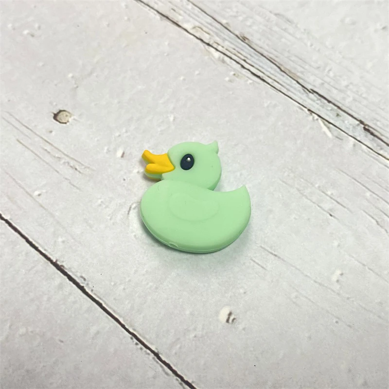 10pcs Baby Teething Toys Cartoon Mini duck Silicone Teether Beads Kids DIY Infant Nursing Pacifier Chain Toys 6