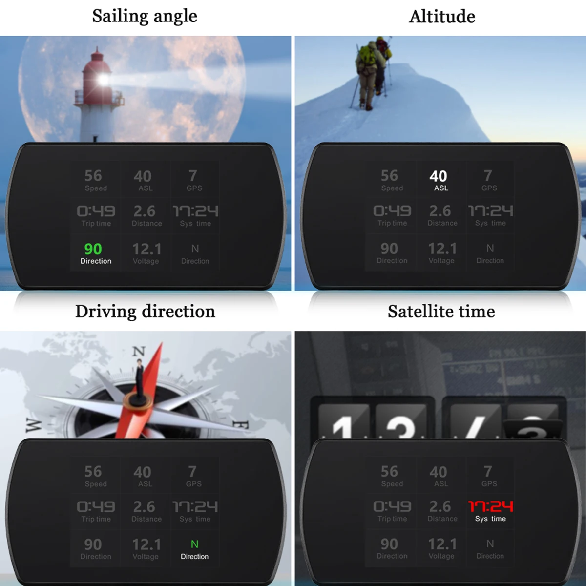 3-дюймовый HD T800 Универсальный Автомобильный HUD Дисплей gps Спидометр ускорение Тесты тормозной Тесты оповещение о превышении скорости, пригодный для всех транспортных средств