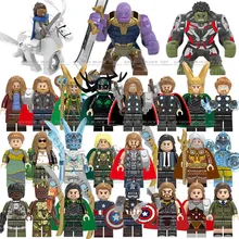 Мстители Капитан Марвел фигурки эндшпиль Человек-паук Железный человек перец док Стрэндж Тор Халк военная машина строительные блоки кирпичи игрушки