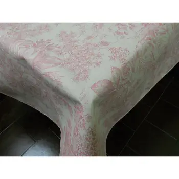 

Anti-Stain tablecloth Ref. Toile oof Jouy, Romantic Pink finish Teflon®5 sizes