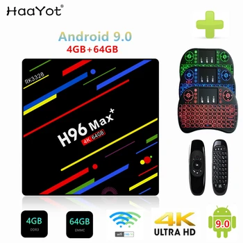 

HAAYOT H96 MAX+ 4GB RAM 64GB ROM Smart TV Box Android 9.0 RK3328 Quad Core 2.4G/5G Dual Wifi HDMI 4K Media Player Set Top Box