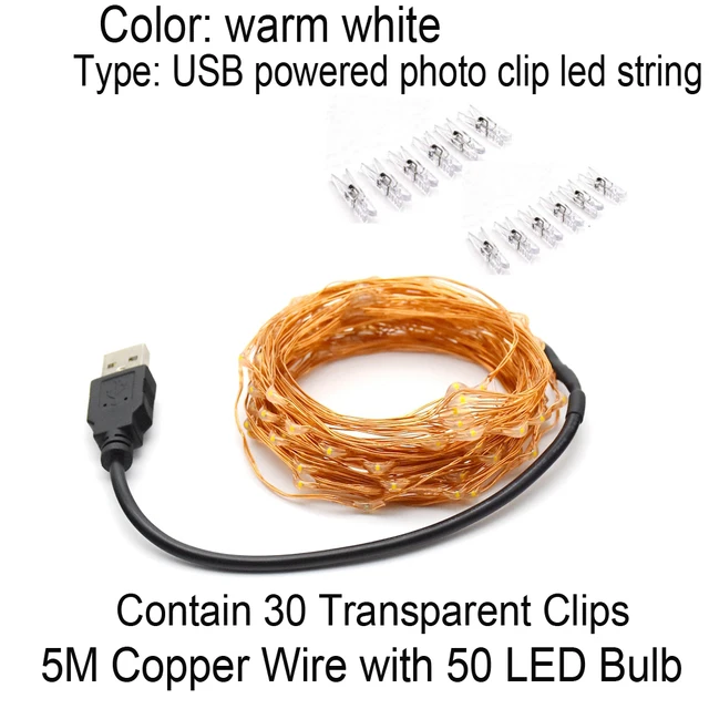5m USB - 30clips