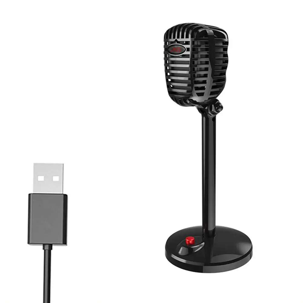 Ретро HD Studio 3,5 мм USB игровой конденсатор микрофон сеть аудио караоке микрофон Профессиональный Запись настольный микрофон