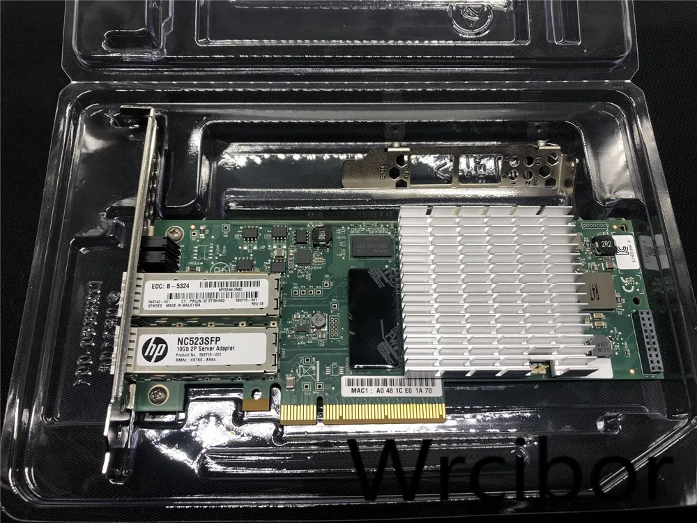 Hp NC523SFP QLE3242-hp Dual port 10GbE 593742-001 593715-001 SFP+ PCI-E NIC сетевой адаптер 2*3 M SFP+ кабель