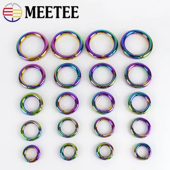 

20pcs 12/17/19/25/32mm Spring Metal O Ring Buckle Carabiner Snap Clip Keychain Clasp DIY Clothes Bags Accessories