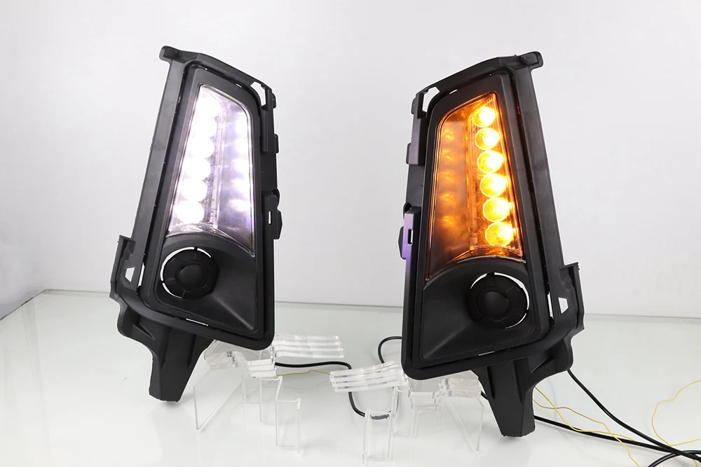Светодиодный дневной светильник DRL для Противотуманные фары для Toyota Hiace Commuter GL H300+ дневной ходовой светильник с динамическим последовательный сигнал поворота