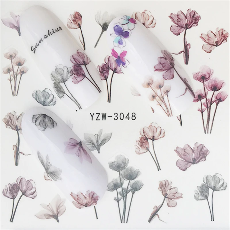 1 PC Cactus / Flamingo Horse Flower Water Transfer Nail Art Sticker Beauty Decal Nails Decorations | Красота и здоровье
