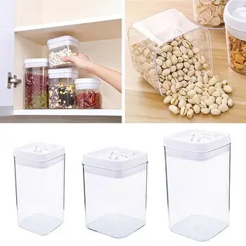 

1200/1700/2300ML Food Storage Container Plastic Kitchen Refrigerator Noodle Box Multigrain Storage Tank Transparent Sealed Cans
