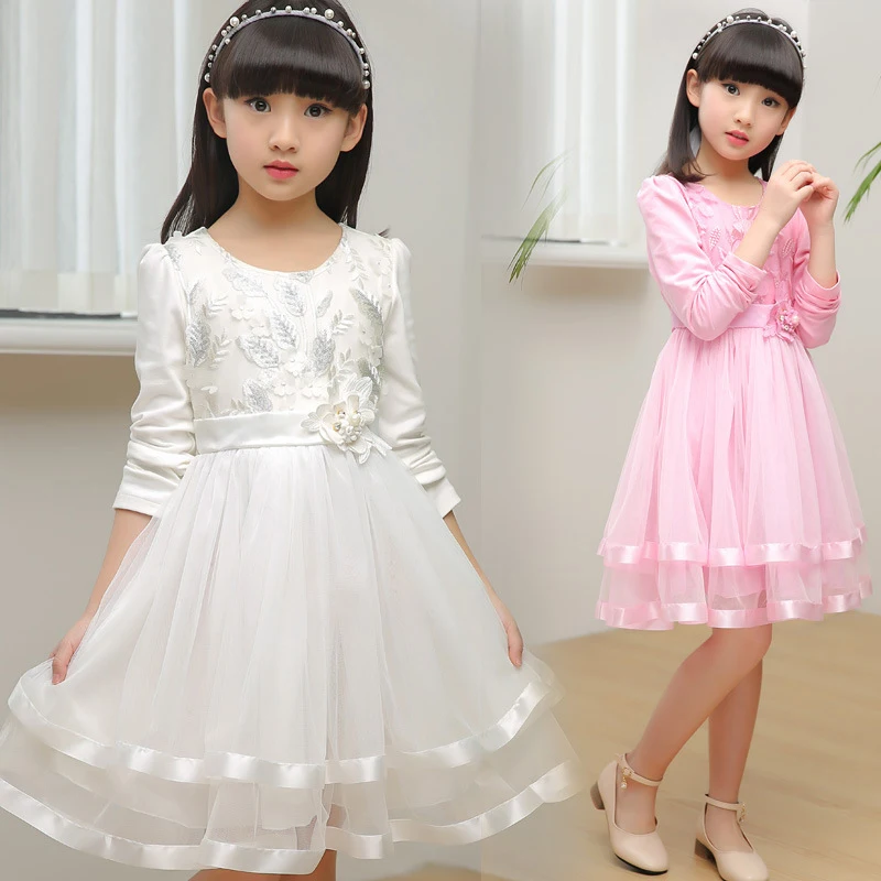 Рождественское платье с цветочным рисунком для девочек; Детские платья принцессы для девочек; сезон осень-зима; вечерние платья с длинными рукавами; свадебное детское платье; одежда