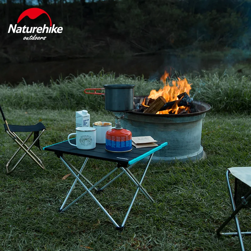  NatureHike superfine quality compact folding camp tables sturdy durable Aluminum Table Top Great fo