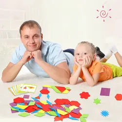 Карты познание забавные графические подарочные блоки Набор геометрических форм Обучающие игровые доски с сумкой детские деревянные