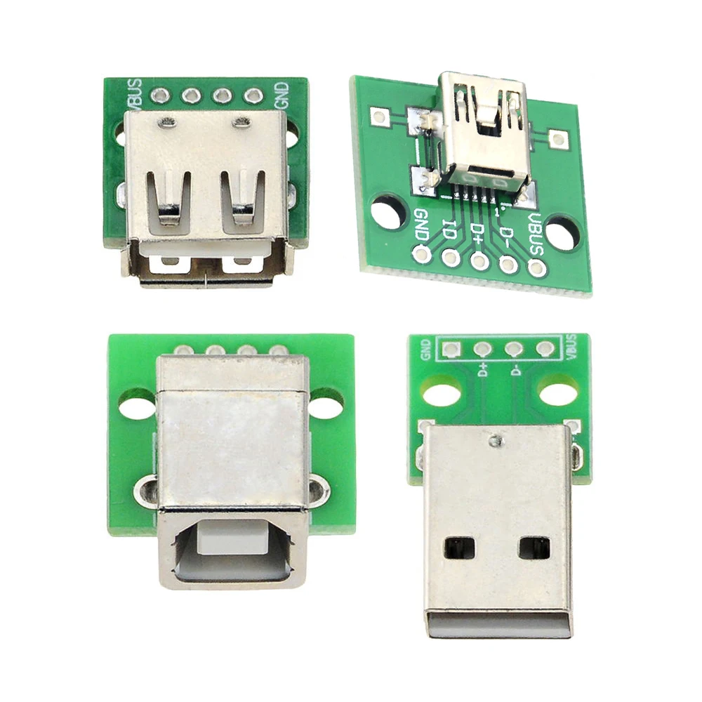 Micro Mini USB A Male 2 0 Female B разъем интерфейса до 54 мм DIP PCB конвертер адаптер
