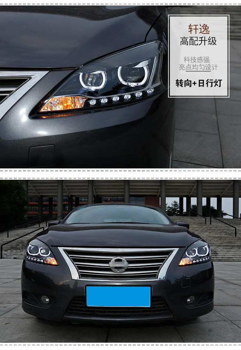 Автомобильный Стайлинг для Nissan Sylphy фары 2012- Sentra светодиодный фонарь светодиодный DRL Биксеноновые линзы Высокий Низкий Луч